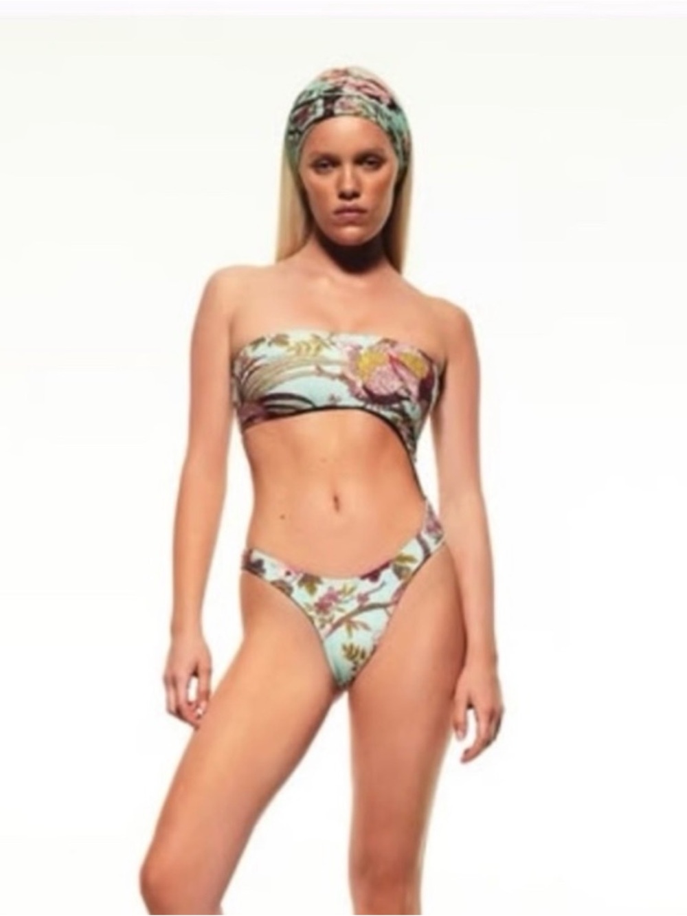 NWT SKIMS x ROBERTO CAVALLI Fagianella Print Bandeau Monokini - Women's Swim